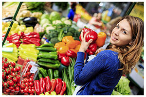 Woman at farmer's market